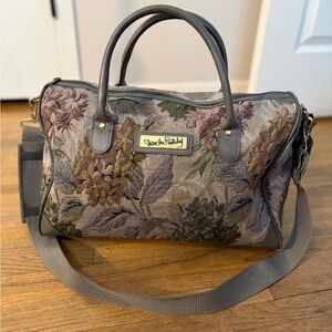 Diane Von Furstenberg Floral Tapestry Satchel - Gray and Green